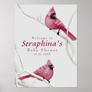 Winter Watercolor Kardinals Kinderduschplakat Poster