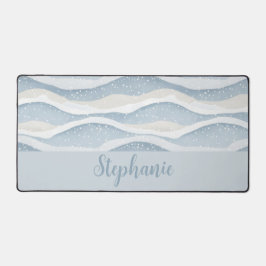 Winter Watercolor Snowfall Wave Personalized Schreibtischunterlage