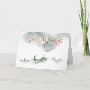 Winter Watercolor Szene Urlaub Karte