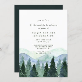 Winter Watercolor Tree Scene Bridesmaids Luncheon