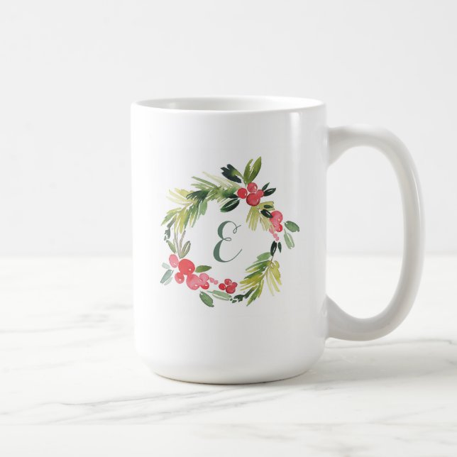 Winter Wedding Blumenmonogramm des Tasse (Rechts)