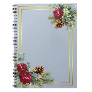 Winter Wedding Burgundy Rose Eukalyptus Notizblock