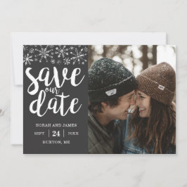 Winter Wedding Custom Foto Rette unsere Date Card Save The Date