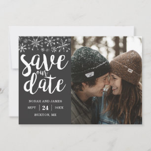 Winter Wedding Custom Foto Rette unsere Date Card Save The Date