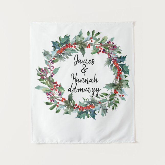 Winter Wedding Empfang Backdrop Foto Stand Prop Wandteppich (Vorderseite)