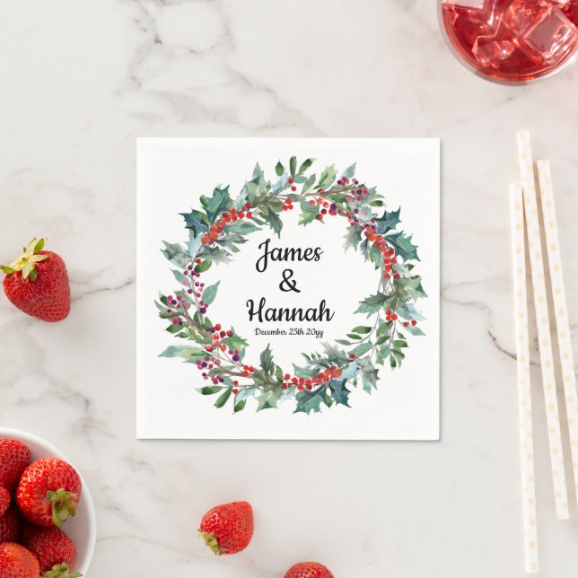 Winter Wedding Empfang Serviettes Holiday Gefallen Serviette (Beispiel)