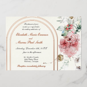 Winter Wedding Floral Double Arch Folieneinladung