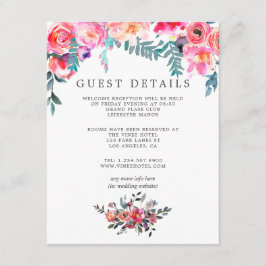 Winter Wedding Floral Guest Details Begleitkarte