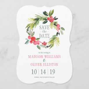 Winter Wedding Floral r Kreath   Save The Date