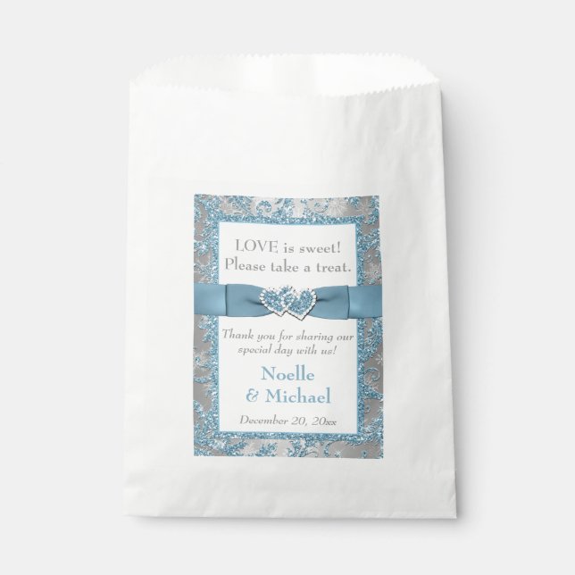 Winter Wedding Fvor Bag | Winter Wonderland Blue Geschenktütchen (Vorderseite)