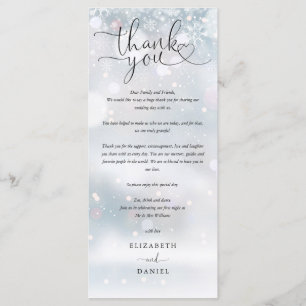 Winter Wedding Heart Script Danke Platzkarte Menükarte