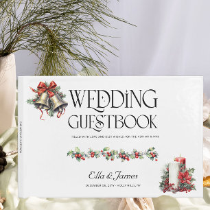 Winter Wedding Holly Bells and Candles Gästebuch