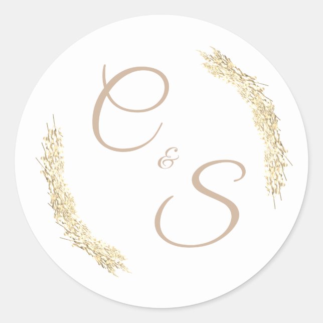 Winter Wedding Mit Monogramm Stationary Sticker (Vorderseite)