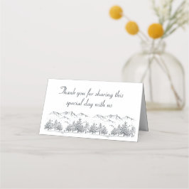 Winter Wedding Mountain Rustic, Land Danke Platzkarte