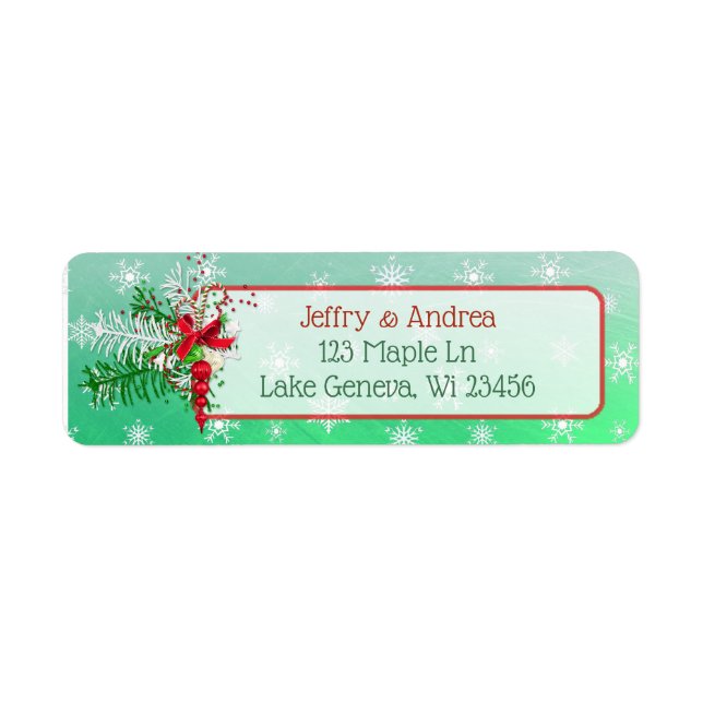 Winter Wedding Ornamental Address Labels (Vorne)