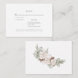 Winter Wedding Pine Cone Hochzeit RSVP Einladung
