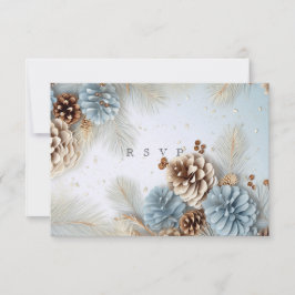 Winter Wedding Pine Cones Blue Brown White UAWG