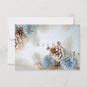 Winter Wedding Pine Cones Blue Brown White UAWG