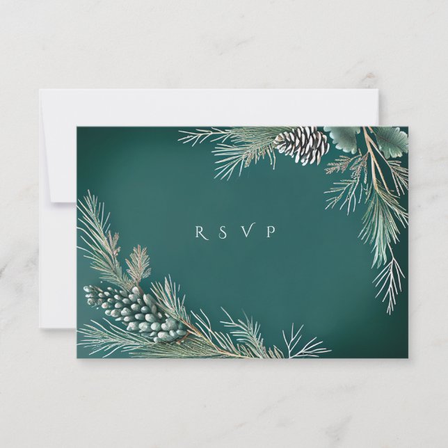 Winter Wedding Pine Cones Pineberries Green White (Vorderseite)