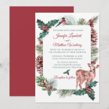 Winter Wedding Red Christmas Rentier Deer Floral