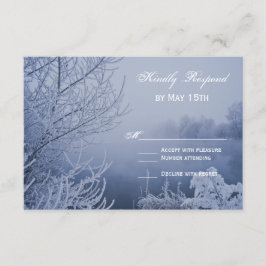 Winter Wedding RSVP Cards mit Eisschnee-See-Szene Karte