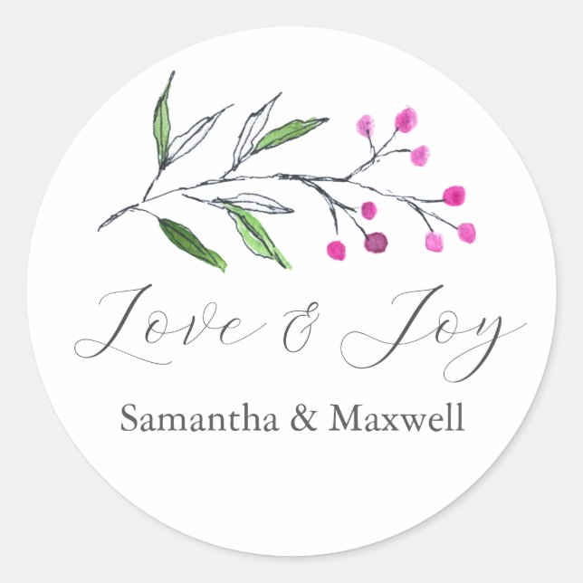 Winter Wedding Stickers Vielen Dank (Vorderseite)