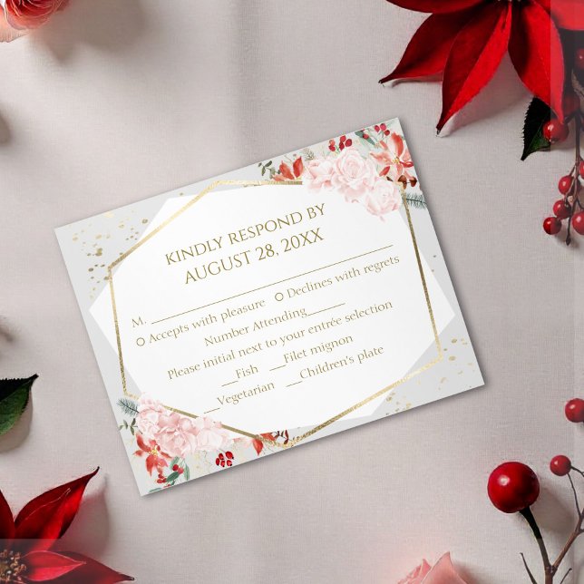 Winter Wedding UAWG Enclosure Card Gilded RSVP Karte (Von Creator hochgeladen)