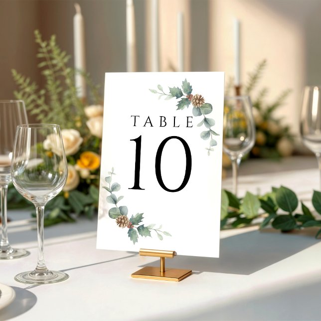 Winter Wedding Wreath mit Brandzweigen & Eukalyptu Tischnummer (Von Creator hochgeladen)