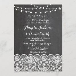 Winter Wedelight Chalkboard Lace Party laden ein Einladung