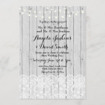 Winter Wedellicht Wood Lace Party Einladung