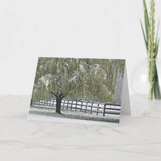 Winter-Weide Feiertagskarte (Vorderseite)