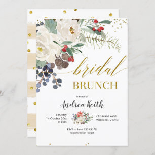 Winter Weihnachten Blumenbrunch Einladung