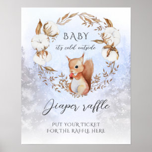 Winter Weihnachten Es ist kalt draußen Baby Shower Poster