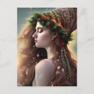 Winter Weihnachten Goddess Postkarte