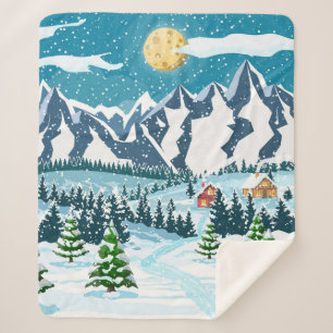 Winter Weihnachten Hintergrund. Kiefernholz und Sa Sherpadecke