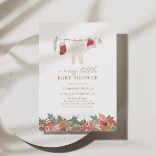 Winter Weihnachten Merry Little Baby Dusche Einladung