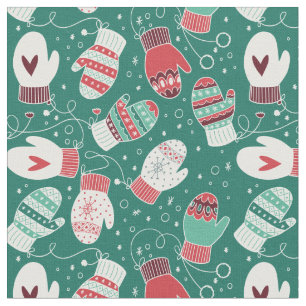 Winter Weihnachten Mitten Muster, Grün Stoff