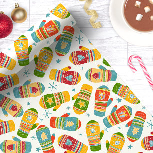 Winter Weihnachten Mittens Gloves Urlaubsmuster Geschenkpapier