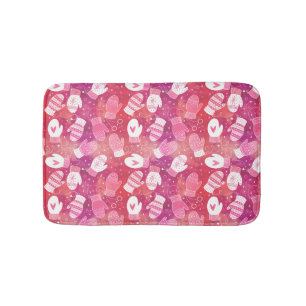 Winter Weihnachten Mittens Muster in Rosa Badematte