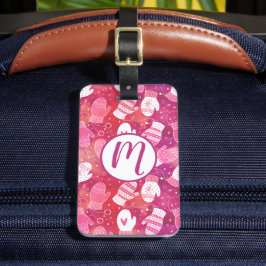 Winter Weihnachten Mittens Muster in Rosa Gepäckanhänger