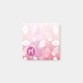 Winter Weihnachten Mittens Muster in Rosa Post-it Klebezettel