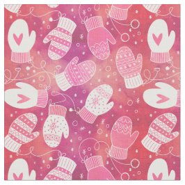 Winter Weihnachten Mittens Muster in Rosa Stoff