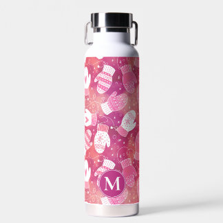 Winter Weihnachten Mittens Muster in Rosa Trinkflasche