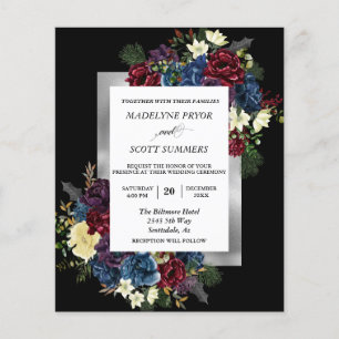 Winter Weihnachten Rose Blumenzwiebeln Wasserfarbe Flyer