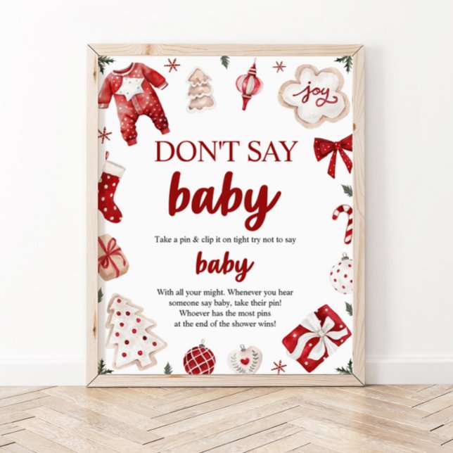 Winter Weihnachten Sage kein Baby Shower Game Poster (Von Creator hochgeladen)