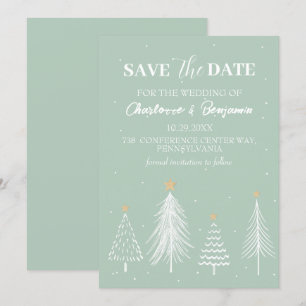 Winter Weihnachten Salbei Grün Heiratsantrag Hochz Save The Date