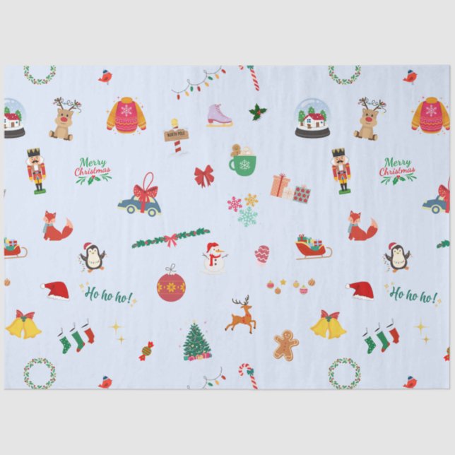 Winter Weihnachten Thema eisblau Weihnachtsfeier S Seidenpapier (Vorderseite)