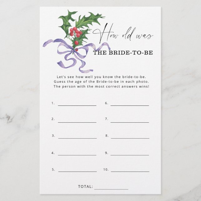 Winter Weihnachten Wie alt war die Braut zu sein (Vorderseite)