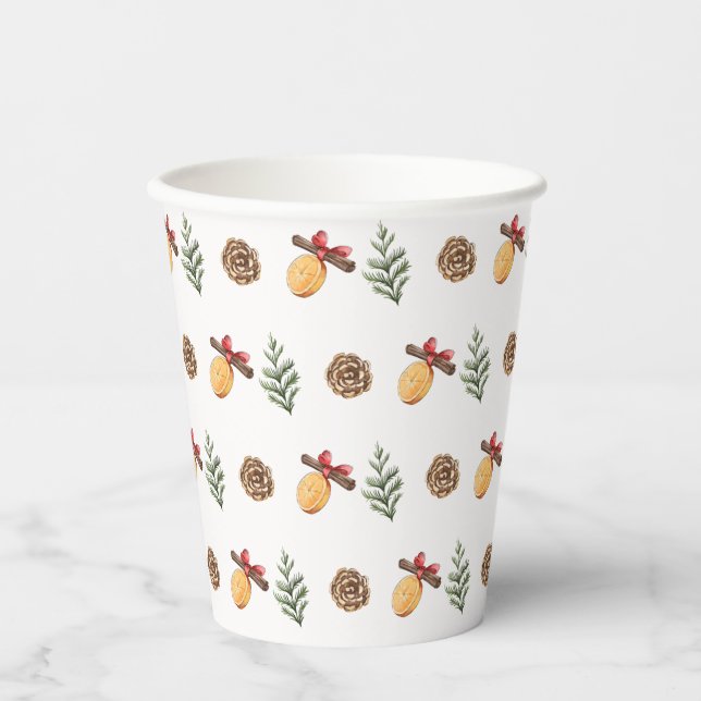 Winter Weihnachts Blume Pattern Kinderdusche Pappbecher (Vorderseite)