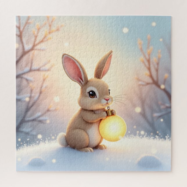 Winter-Weihnachts-Hasen-Puzzle Puzzle (Vertikal)